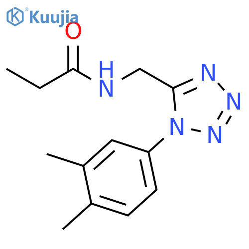 N-{1-(3,4-dimethylphenyl)-1H-1,2,3,4-tetrazol-5-ylmethyl}propanamide structure