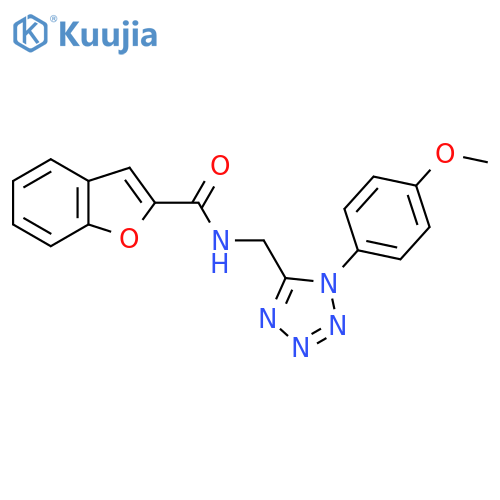 N-{1-(4-methoxyphenyl)-1H-1,2,3,4-tetrazol-5-ylmethyl}-1-benzofuran-2-carboxamide structure