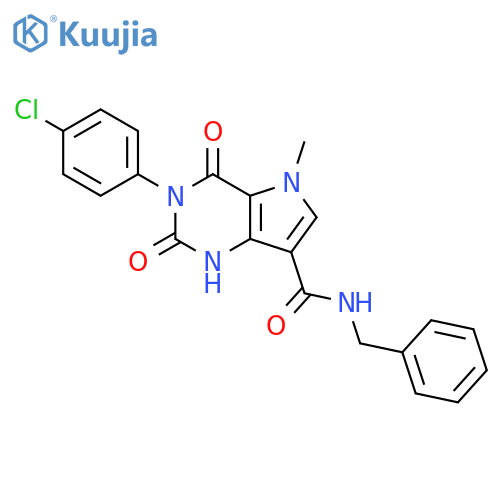 N-benzyl-3-(4-chlorophenyl)-5-methyl-2,4-dioxo-1H,2H,3H,4H,5H-pyrrolo3,2-dpyrimidine-7-carboxamide structure