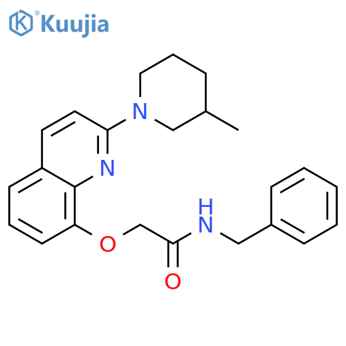 N-benzyl-2-{2-(3-methylpiperidin-1-yl)quinolin-8-yloxy}acetamide structure