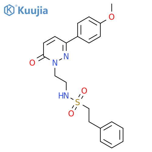 N-{2-3-(4-methoxyphenyl)-6-oxo-1,6-dihydropyridazin-1-ylethyl}-2-phenylethane-1-sulfonamide structure