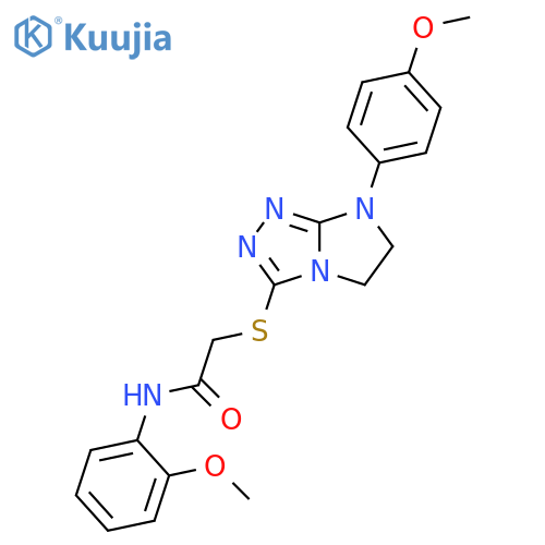 N-(2-methoxyphenyl)-2-{7-(4-methoxyphenyl)-5H,6H,7H-imidazo2,1-c1,2,4triazol-3-ylsulfanyl}acetamide structure