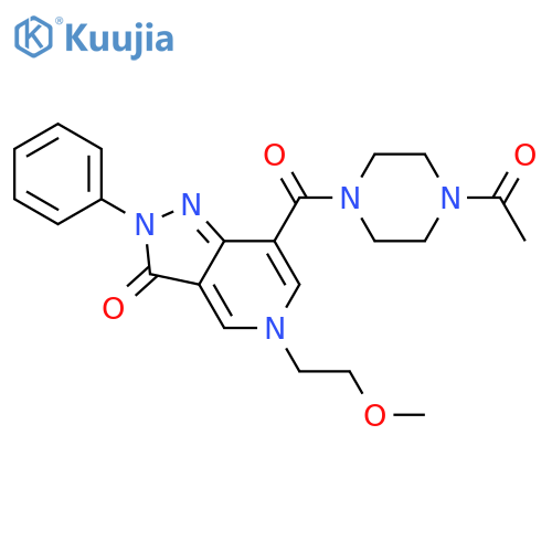 7-(4-acetylpiperazine-1-carbonyl)-5-(2-methoxyethyl)-2-phenyl-2H,3H,5H-pyrazolo4,3-cpyridin-3-one structure