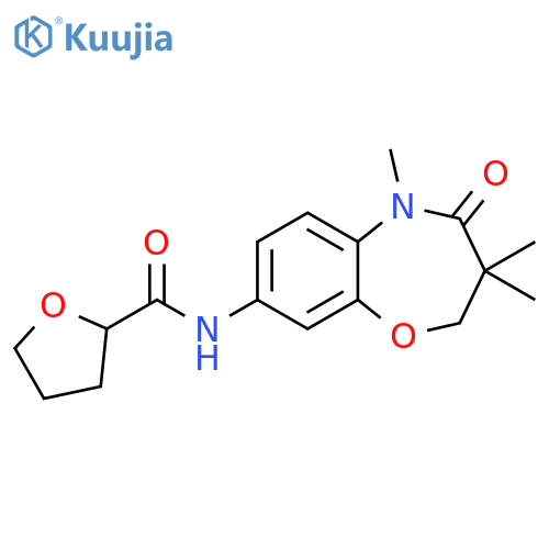 N-(3,3,5-trimethyl-4-oxo-2,3,4,5-tetrahydro-1,5-benzoxazepin-8-yl)oxolane-2-carboxamide structure