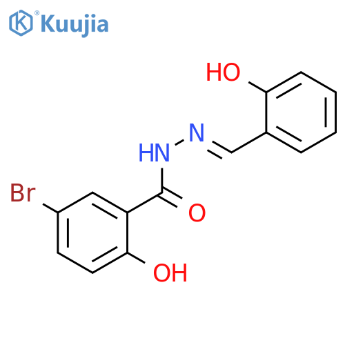 5-bromo-2-hydroxy-N'-(1E)-(2-hydroxyphenyl)methylidenebenzohydrazide structure