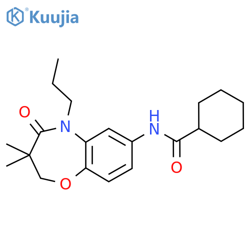 N-(3,3-dimethyl-4-oxo-5-propyl-2,3,4,5-tetrahydro-1,5-benzoxazepin-7-yl)cyclohexanecarboxamide structure