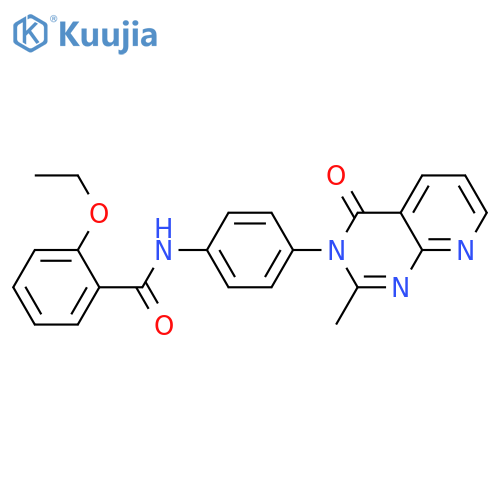 2-ethoxy-N-(4-{2-methyl-4-oxo-3H,4H-pyrido2,3-dpyrimidin-3-yl}phenyl)benzamide structure