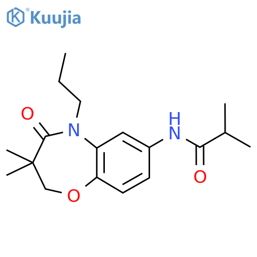 N-(3,3-dimethyl-4-oxo-5-propyl-2,3,4,5-tetrahydro-1,5-benzoxazepin-7-yl)-2-methylpropanamide structure