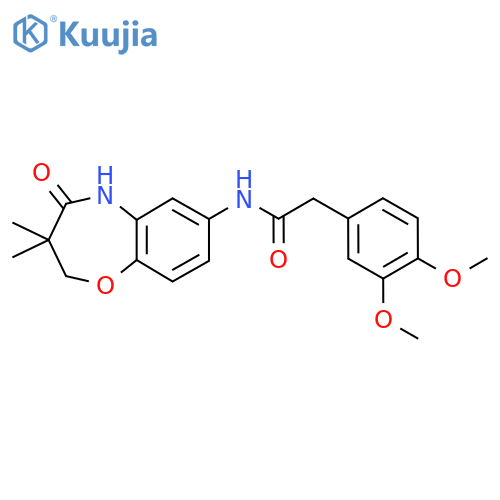 2-(3,4-dimethoxyphenyl)-N-(3,3-dimethyl-4-oxo-2,3,4,5-tetrahydro-1,5-benzoxazepin-7-yl)acetamide structure