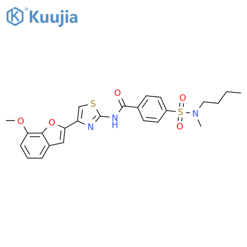 4-butyl(methyl)sulfamoyl-N-4-(7-methoxy-1-benzofuran-2-yl)-1,3-thiazol-2-ylbenzamide structure