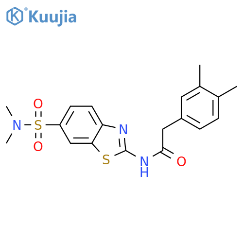 2-(3,4-dimethylphenyl)-N-6-(dimethylsulfamoyl)-1,3-benzothiazol-2-ylacetamide structure