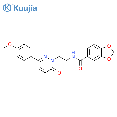 N-{2-3-(4-methoxyphenyl)-6-oxo-1,6-dihydropyridazin-1-ylethyl}-2H-1,3-benzodioxole-5-carboxamide structure