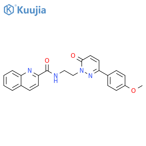 N-{2-3-(4-methoxyphenyl)-6-oxo-1,6-dihydropyridazin-1-ylethyl}quinoline-2-carboxamide structure