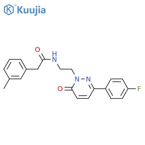 N-{2-3-(4-fluorophenyl)-6-oxo-1,6-dihydropyridazin-1-ylethyl}-2-(3-methylphenyl)acetamide structure
