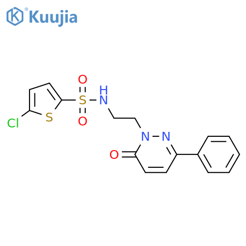 5-chloro-N-2-(6-oxo-3-phenyl-1,6-dihydropyridazin-1-yl)ethylthiophene-2-sulfonamide structure
