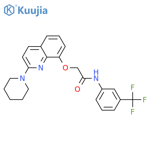 2-{2-(piperidin-1-yl)quinolin-8-yloxy}-N-3-(trifluoromethyl)phenylacetamide structure