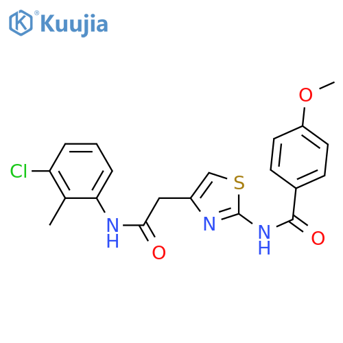 N-(4-{(3-chloro-2-methylphenyl)carbamoylmethyl}-1,3-thiazol-2-yl)-4-methoxybenzamide structure