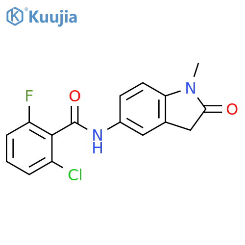 2-chloro-6-fluoro-N-(1-methyl-2-oxo-2,3-dihydro-1H-indol-5-yl)benzamide structure