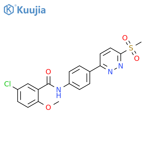 5-chloro-N-4-(6-methanesulfonylpyridazin-3-yl)phenyl-2-methoxybenzamide structure