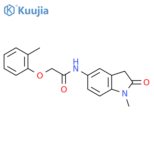 N-(1-methyl-2-oxo-2,3-dihydro-1H-indol-5-yl)-2-(2-methylphenoxy)acetamide structure