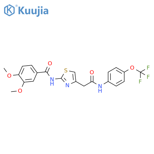 3,4-dimethoxy-N-4-({4-(trifluoromethoxy)phenylcarbamoyl}methyl)-1,3-thiazol-2-ylbenzamide structure