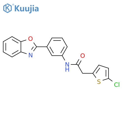 N-3-(1,3-benzoxazol-2-yl)phenyl-2-(5-chlorothiophen-2-yl)acetamide structure
