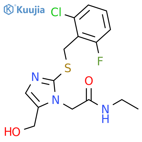 2-(2-{(2-chloro-6-fluorophenyl)methylsulfanyl}-5-(hydroxymethyl)-1H-imidazol-1-yl)-N-ethylacetamide structure