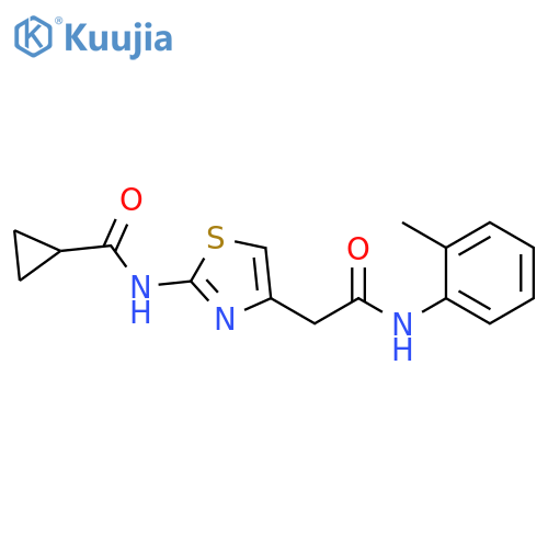N-(4-{(2-methylphenyl)carbamoylmethyl}-1,3-thiazol-2-yl)cyclopropanecarboxamide structure