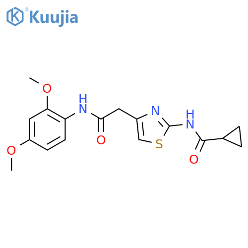 N-(4-{(2,4-dimethoxyphenyl)carbamoylmethyl}-1,3-thiazol-2-yl)cyclopropanecarboxamide structure