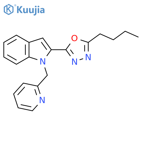 2-(5-butyl-1,3,4-oxadiazol-2-yl)-1-(pyridin-2-yl)methyl-1H-indole structure