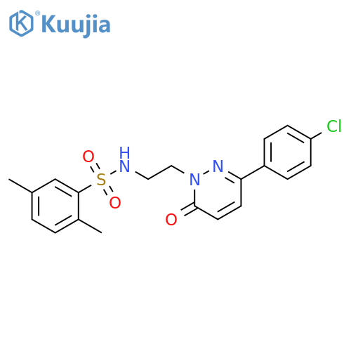 N-{2-3-(4-chlorophenyl)-6-oxo-1,6-dihydropyridazin-1-ylethyl}-2,5-dimethylbenzene-1-sulfonamide structure