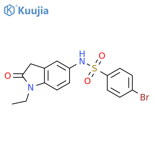 4-bromo-N-(1-ethyl-2-oxo-2,3-dihydro-1H-indol-5-yl)benzene-1-sulfonamide structure