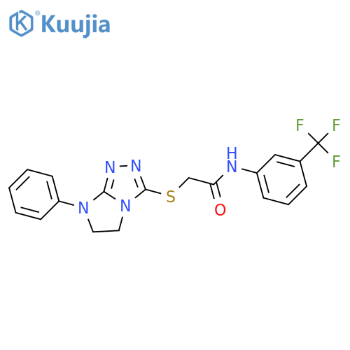 2-({7-phenyl-5H,6H,7H-imidazo2,1-c1,2,4triazol-3-yl}sulfanyl)-N-3-(trifluoromethyl)phenylacetamide structure