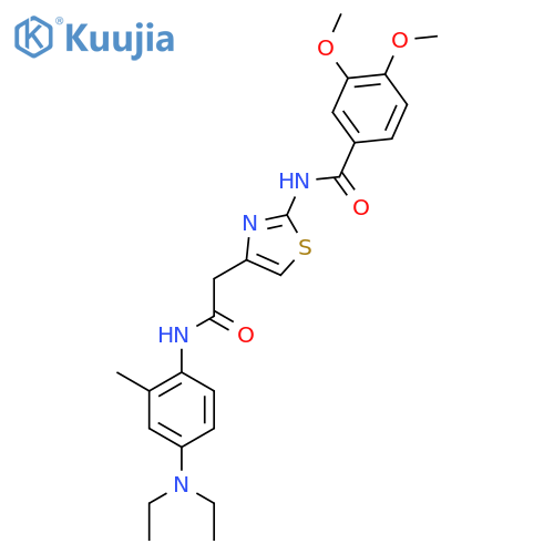 N-4-({4-(diethylamino)-2-methylphenylcarbamoyl}methyl)-1,3-thiazol-2-yl-3,4-dimethoxybenzamide structure