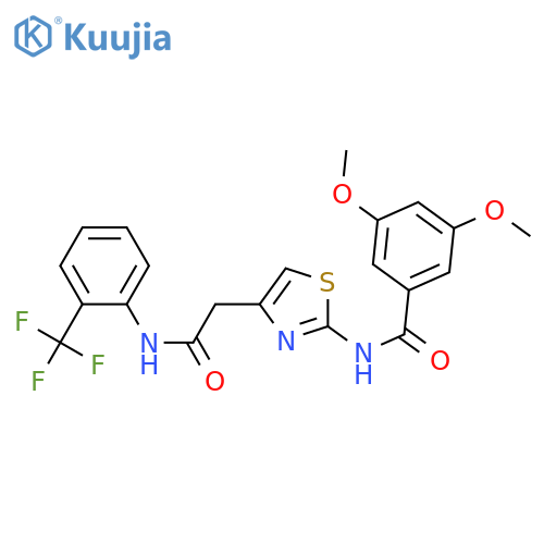 3,5-dimethoxy-N-4-({2-(trifluoromethyl)phenylcarbamoyl}methyl)-1,3-thiazol-2-ylbenzamide structure
