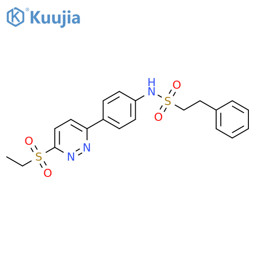 N-{4-6-(ethanesulfonyl)pyridazin-3-ylphenyl}-2-phenylethane-1-sulfonamide structure