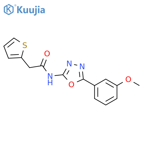 N-5-(3-methoxyphenyl)-1,3,4-oxadiazol-2-yl-2-(thiophen-2-yl)acetamide structure