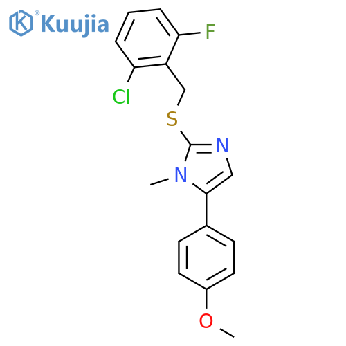 2-{(2-chloro-6-fluorophenyl)methylsulfanyl}-5-(4-methoxyphenyl)-1-methyl-1H-imidazole structure