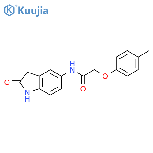 2-(4-methylphenoxy)-N-(2-oxo-2,3-dihydro-1H-indol-5-yl)acetamide structure