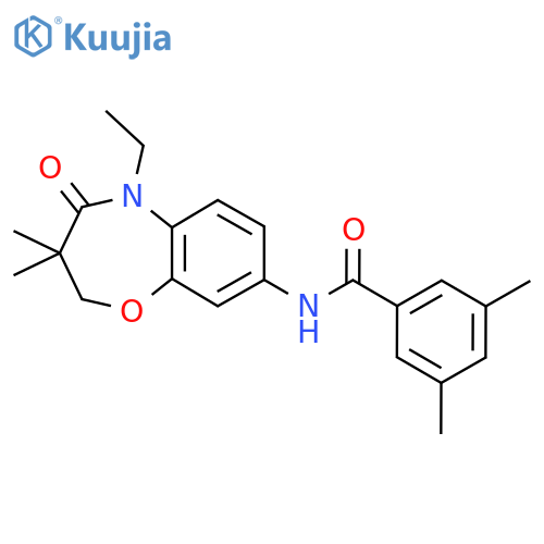 N-(5-ethyl-3,3-dimethyl-4-oxo-2,3,4,5-tetrahydro-1,5-benzoxazepin-8-yl)-3,5-dimethylbenzamide structure