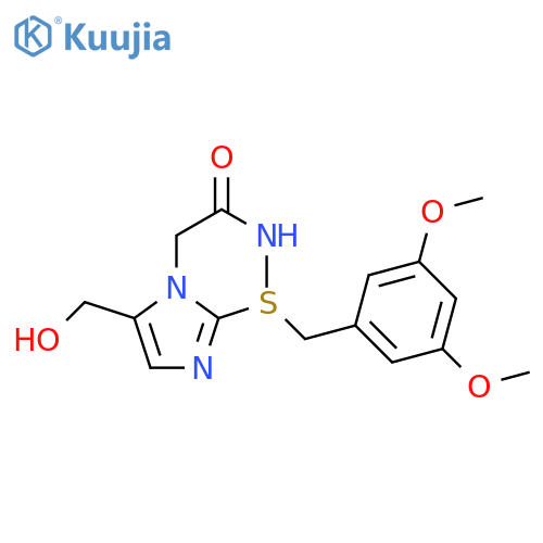 2-(2-{(3,5-dimethoxyphenyl)methylsulfanyl}-5-(hydroxymethyl)-1H-imidazol-1-yl)-N-methylacetamide structure