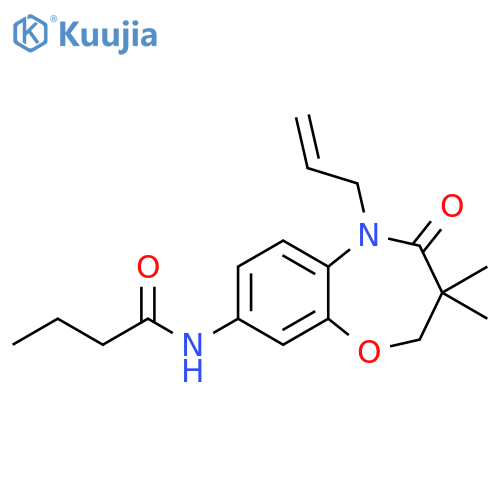 N-3,3-dimethyl-4-oxo-5-(prop-2-en-1-yl)-2,3,4,5-tetrahydro-1,5-benzoxazepin-8-ylbutanamide structure