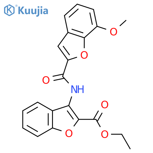 ethyl 3-(7-methoxy-1-benzofuran-2-amido)-1-benzofuran-2-carboxylate structure