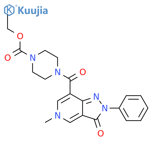 ethyl 4-{5-methyl-3-oxo-2-phenyl-2H,3H,5H-pyrazolo4,3-cpyridine-7-carbonyl}piperazine-1-carboxylate structure