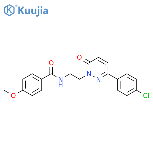 N-{2-3-(4-chlorophenyl)-6-oxo-1,6-dihydropyridazin-1-ylethyl}-4-methoxybenzamide structure