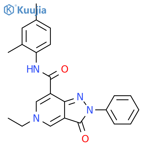 N-(2,4-dimethylphenyl)-5-ethyl-3-oxo-2-phenyl-2H,3H,5H-pyrazolo4,3-cpyridine-7-carboxamide structure
