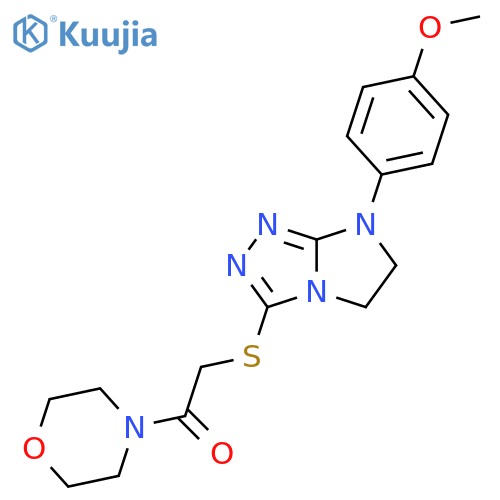2-{7-(4-methoxyphenyl)-5H,6H,7H-imidazo2,1-c1,2,4triazol-3-ylsulfanyl}-1-(morpholin-4-yl)ethan-1-one structure