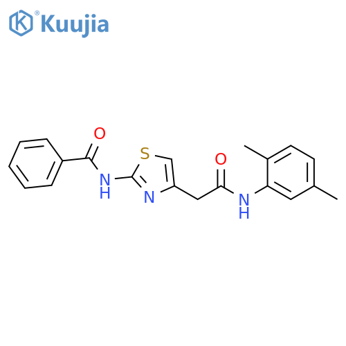 N-(4-{(2,5-dimethylphenyl)carbamoylmethyl}-1,3-thiazol-2-yl)benzamide structure