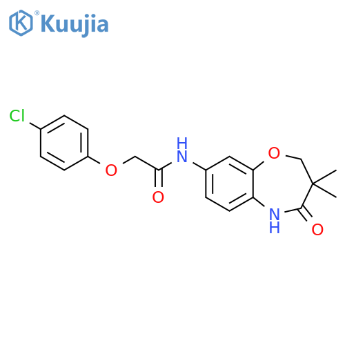 2-(4-chlorophenoxy)-N-(3,3-dimethyl-4-oxo-2,3,4,5-tetrahydro-1,5-benzoxazepin-8-yl)acetamide structure