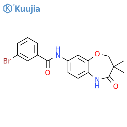 3-bromo-N-(3,3-dimethyl-4-oxo-2,3,4,5-tetrahydro-1,5-benzoxazepin-8-yl)benzamide structure